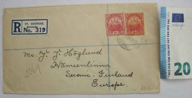Bermuda R-kuori Suomeen via New York USA 1930