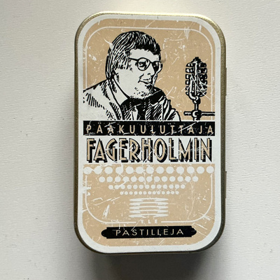 Pääkuuluttaja Fagerholmin pastillirasia