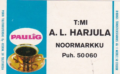 Noormarkku, T:mi A. L. Harjula , Paulig b525