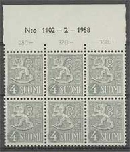 1958  4(mk) harmaa nro-6lo 1102 ++