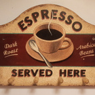 Pieni puunaulakko espresso served here retro - pikkukuva 1