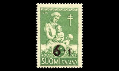 330 ** Tuberkuloosi päällepainama 6+1mk (1947)