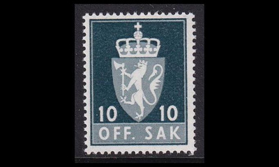 Norja 69y ** Virkamerkki 10 öre y-pap (1955)