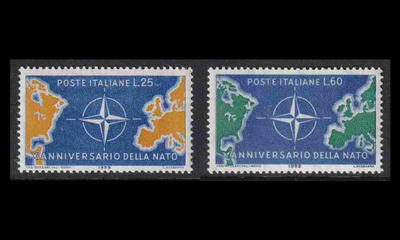 Italia 1032-3 ** Nato 10v (1959)