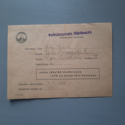 Uusikaupunki säästömerkit vihossa, täysi v-54