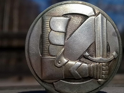Hopeinen Suojeluskunta leima B tai D 6. Halkaisija - 36 mm.