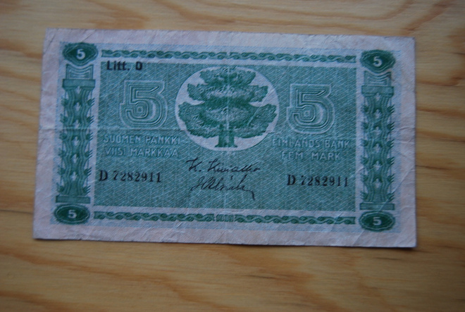 Suomen Panki 5 Markkaa 1939 Talvisota