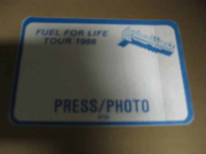 JUDAS PRIEST - 1986 FUEL FOR LIFE KIERTUE BACKSTAGE PASSI .