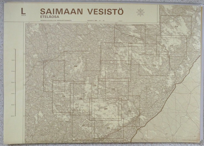 Saimaan vesistö eteläosa oikaistu 1990, karttalehdet 16 + 3