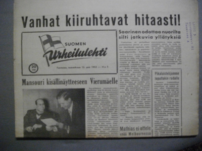Suomen Urheilulehti Nro 5/1953 (9.11)