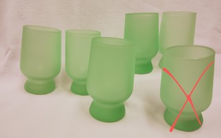 5 x vihreä juomalasi matta