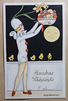 Margit Broberg: Klovnimainen leidi tuo Pääsiäismunia p. 1932