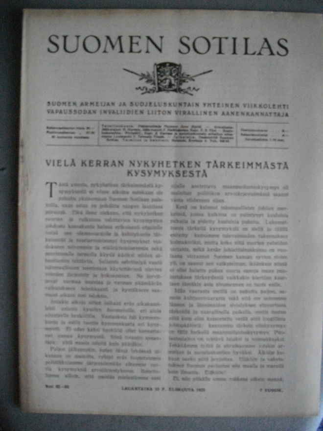 Suomen Sotilas Nro 32-33/1925 (15.3)