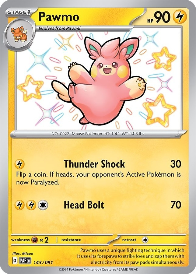 Pawmo 143/091 - Paldean Fates - NM/M