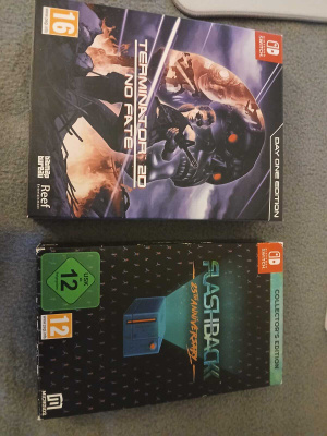 Switch pelit Flashback collector ja Terminator 2D-day one ed