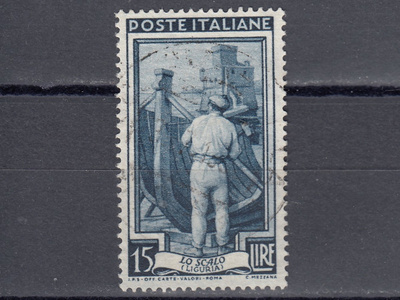 Italia 1950 Mi 814 Shipbuilders and Castle of Rapallo