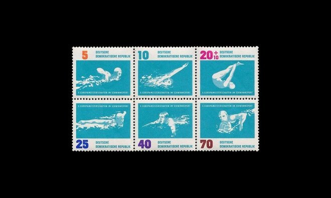 DDR 907-12_sb ** Uimalajejen EM-kisat (1962)