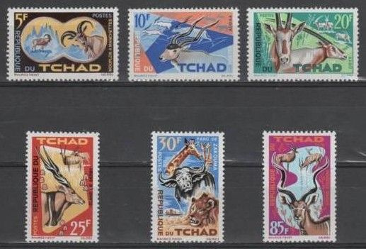 (S0179) CHAD 1965 (Animals Protection). Mi ## 129-134. MNH**