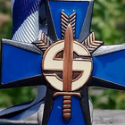 Suojeluskunta Sininen risti. Halkaisija - 41 mm. Siististi p - pikkukuva 3
