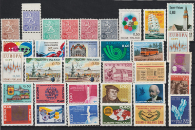 1963-73 väliltä 33 kpl leimaamattomia merkkejä**