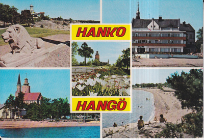 Hanko,  Hangö. Monikuvakortti, e121