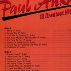 Paul Anka 16 Greatest Hits (LP) - pikkukuva 2