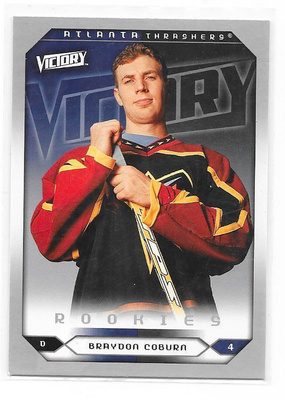 2005-06 UD Victory #298 Braydon Coburn Atlanta Trashers RC