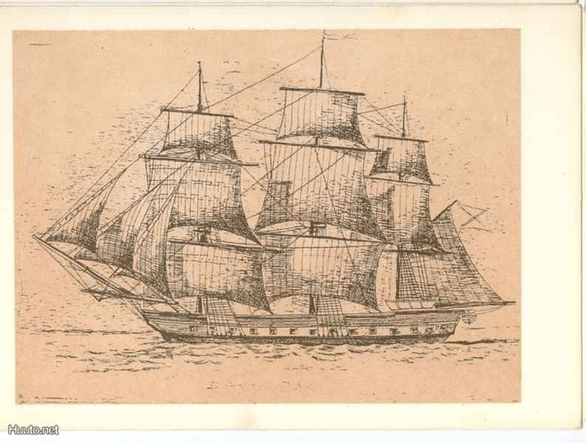 Purjevene "Vostok" (piirretty kortti) #442