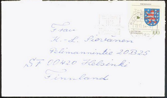 BRD Mi 1718 kirje Suomeen