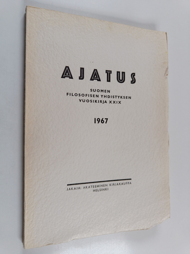 Suomen Filosofinen Yhdistys : Ajatus - Suomen Filosofisen...