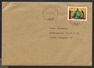 Postilähetys - Lasiteol. 300v (LAPE 877) Tampere7.8.81
