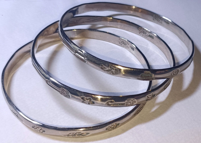 Hopea Rannerengas 3kpl. Sterling Silver / Mexico