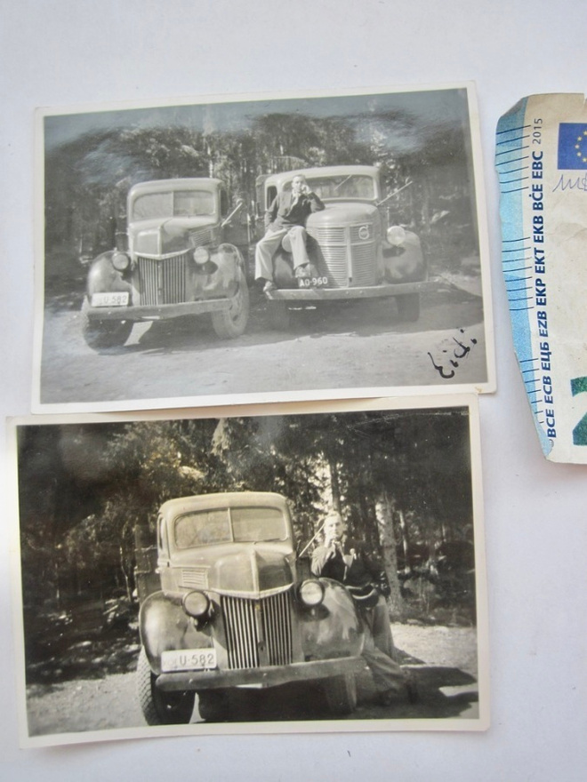 2 VANHAA Valokuvaa KIVAT Kuorma-Autot 1952