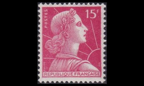 Ranska 1036 ** Käyttösarja Marianne 15 Fr (1955)