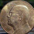 Urho Kekkonen Pronssivärinen Säästöpankki kolikko 1967 - pikkukuva 3