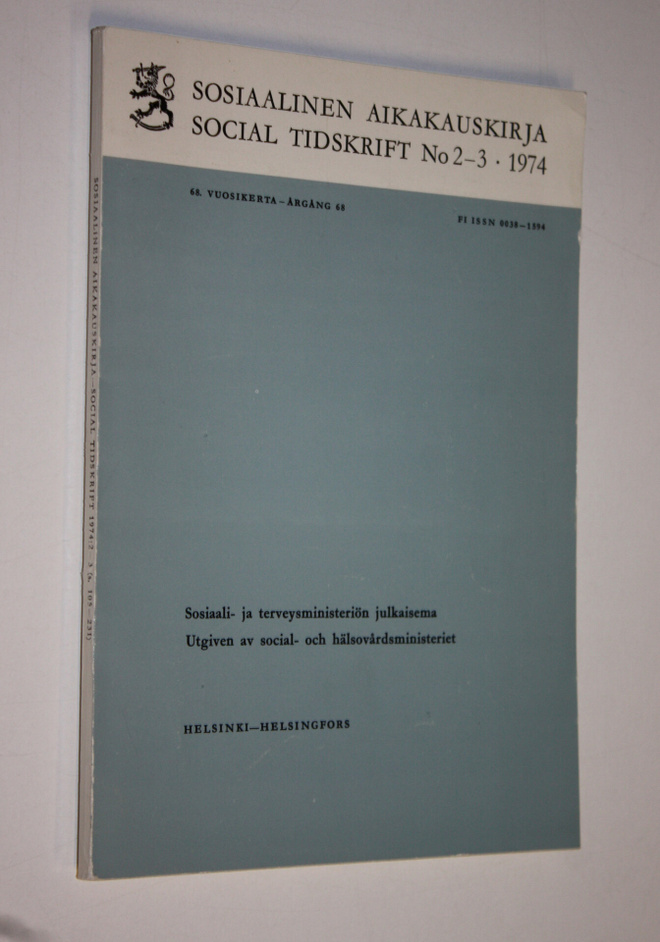 Sosiaalinen aikakauskirja nor 2-3/1974