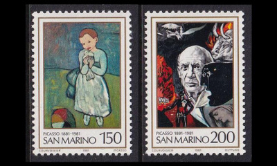 San Marino 1242-3 ** Maalauksia Pablo Picasso (1981)