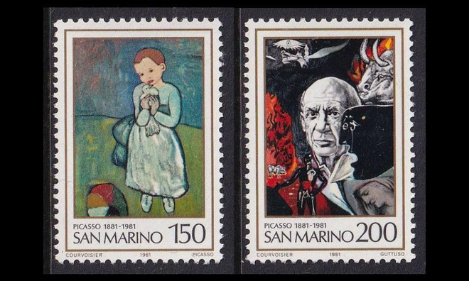 San Marino 1242-3 ** Maalauksia Pablo Picasso (1981)