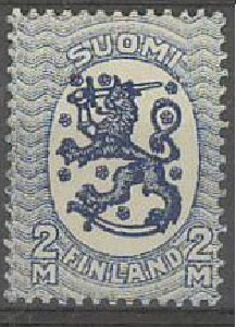 1922 2 mk sininen ++