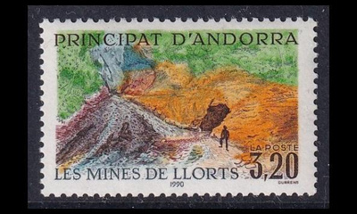 Andorra Fr 408 ** Llortsin kaivokset (1990)