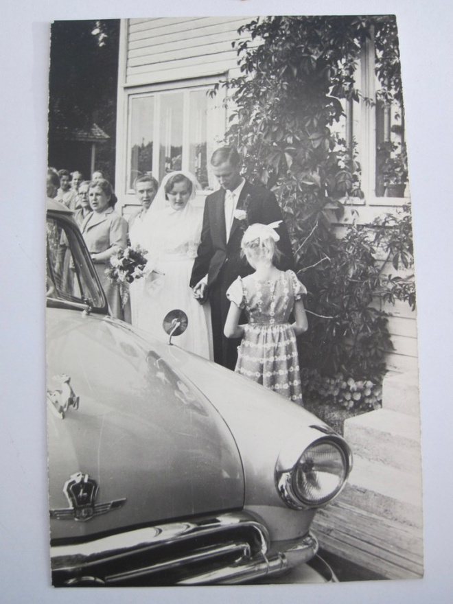 VANHA Valokuva Häät CCCP Hirvi-Volga Auto 1950-l