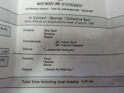 COLLECTIVE SOUL - IN CONCERT LIVE  CONCERT RADIOSHOW CD