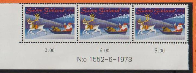 1973 0,30 joulupukki, virhepainama!