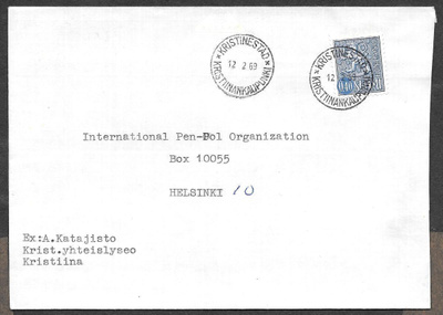 Postilähetys - (LAPE 618) Kristinestad 12.2.1969