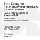 Pääsylippu Toto Cutugno /Italian suurimmat hitit 26.9- 26 - pikkukuva 3