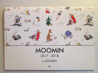 MOOMIN 2017-2018 SEINÄKALENTERI KUUKAUSITTAIN MUUMIKUVAT