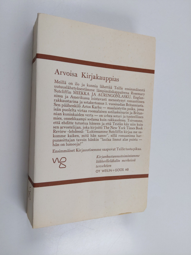 Rosemary Sutcliff : Miekka ja auringonlasku (näytekappale...