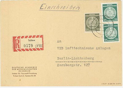 DDR Dienst Mi 25 ym R-kirje