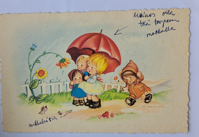 lapset sateessa, sign ? kulkenut 1980