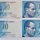 4 Seteliä 10 mk 1986 Pakkasileät - pikkukuva 1